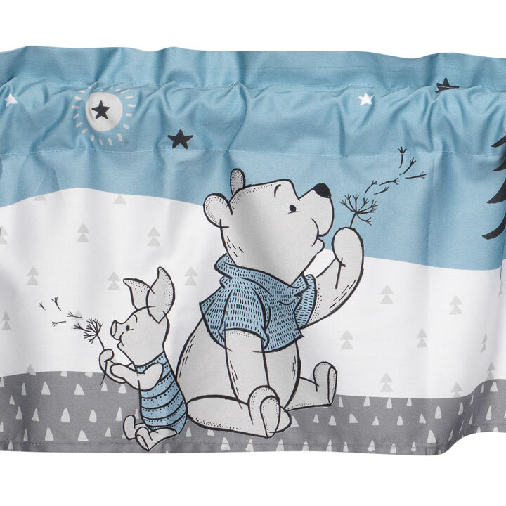 Disney Baby Forever Pooh Blue/White Bear Window Valance by Lambs & Ivy