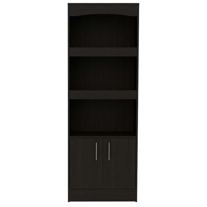 Shell Beach 1-Drawer 3-Shelf Bookcase Black Wengue
