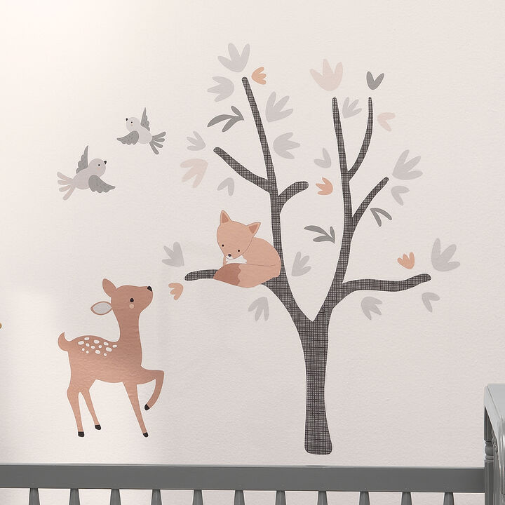 Bedtime Originals Deer Park Gray Woodland Tree/Animals Wall Decals - Deer/Fox