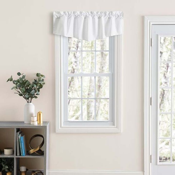 Ellis Classic Tailored Design in a Perma Press Fabric 3" Rod Pocket Lined Tapered Valance 42"x18" White