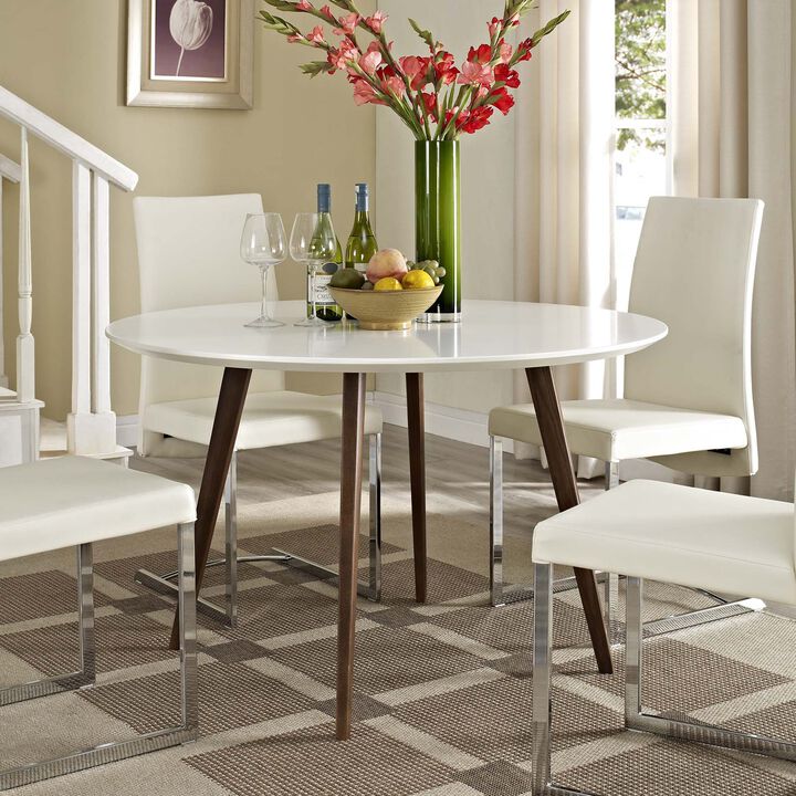 Modway - Platter Round Dining Table White