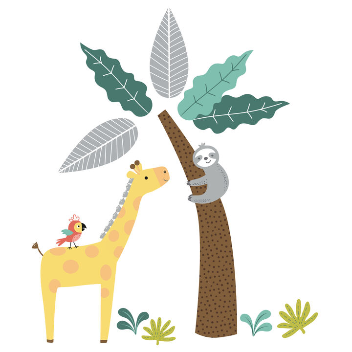 Bedtime Originals Mighty Jungle Animals Wall Decals - Giraffe/Sloth/Tree
