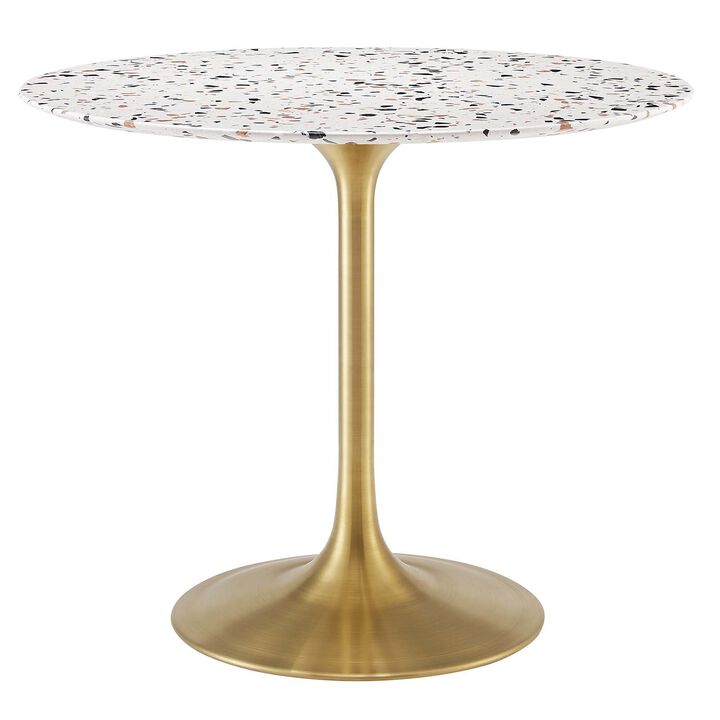Modway - Lippa 36" Round Terrazzo Dining Table Gold White