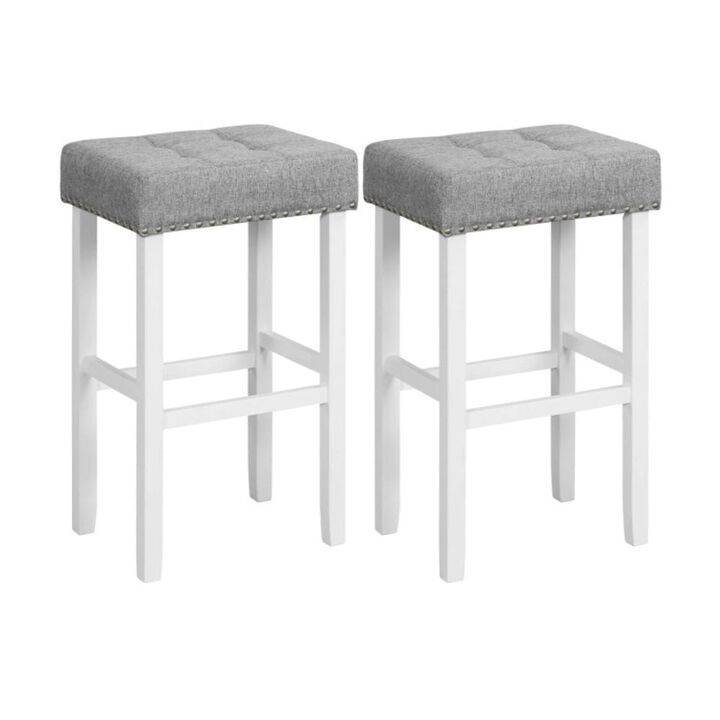 Hivago 2 Pieces Counter Height Bar Stools with Sponge Padded Cushion