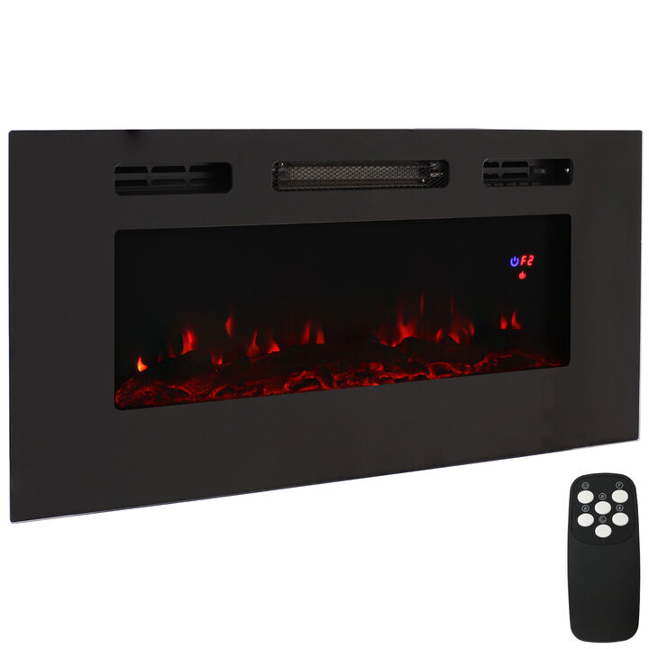 Sunnydaze 40 in Sophisticated Hearth Indoor Electric Fireplace - Black