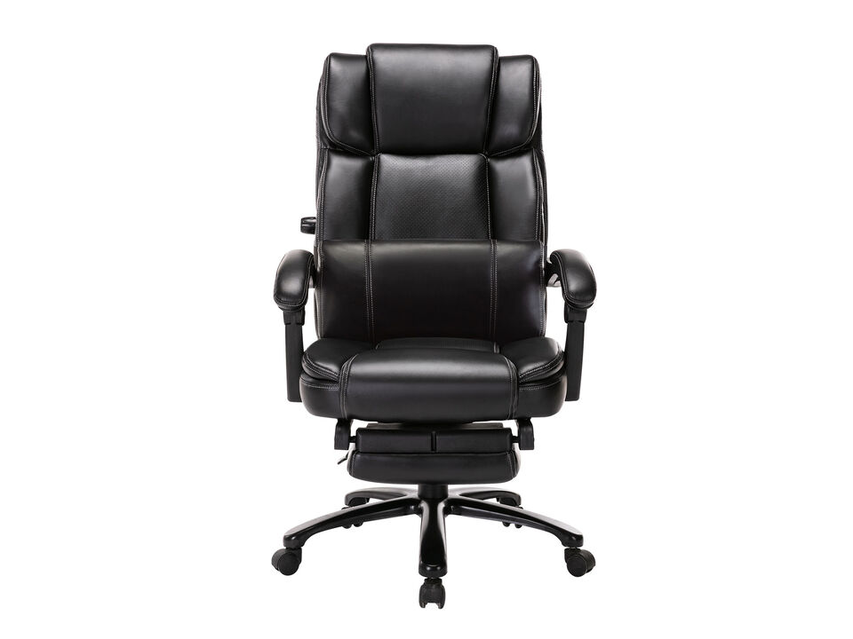 High Back Executive Office Chair With Footrest, Reclining Office Chair with Built-In Lumbar Support