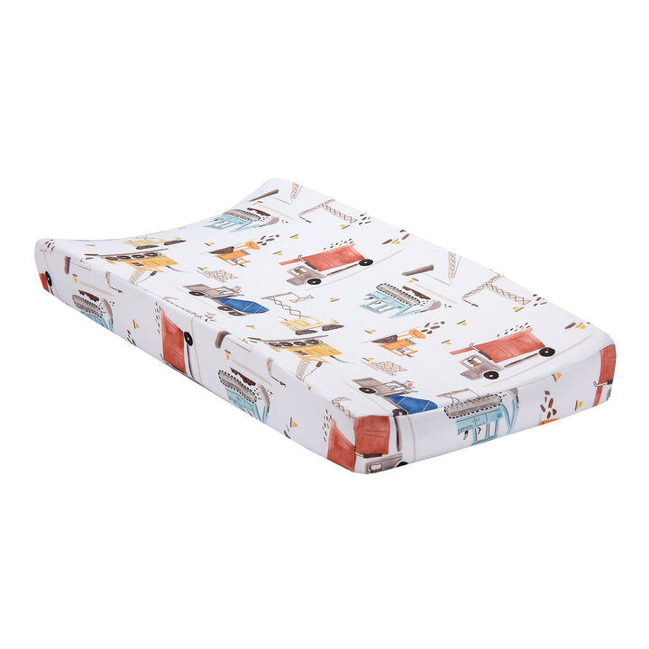 Bedtime Originals Construction Zone Changing Pad Cover - White/Trucks