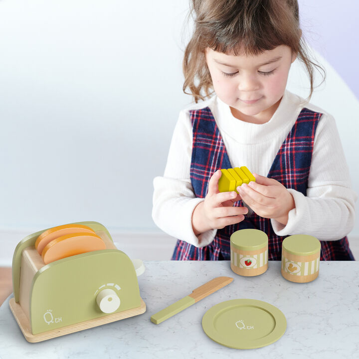 Teamson Kids - Little Chef Frankfurt Wooden Toaster play kitchen accessories - Green