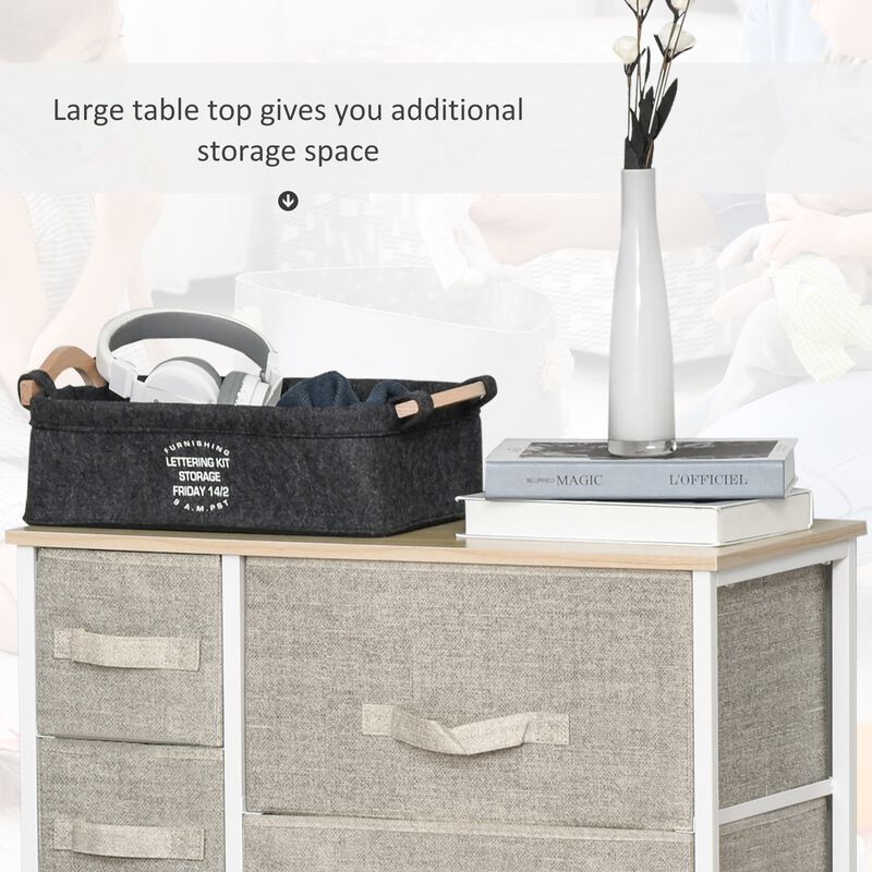 7-Drawer Storage Cabinet Organizer Unit with Fabric Bins for Bedroom  Dresser  Closets  Grey