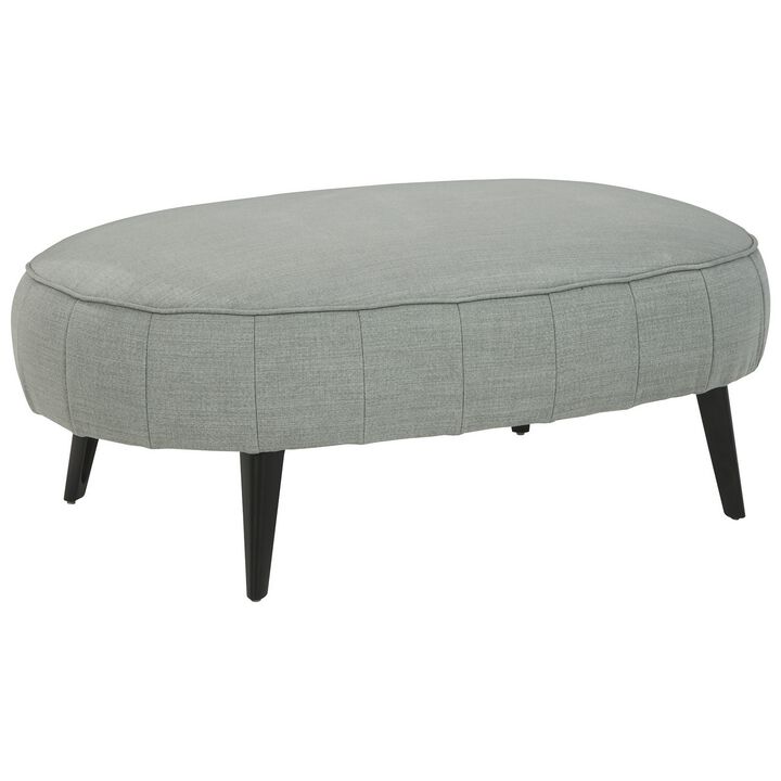 Fabric Upholstered Oversized Accent Ottoman with Metal Legs, Gray-Benzara