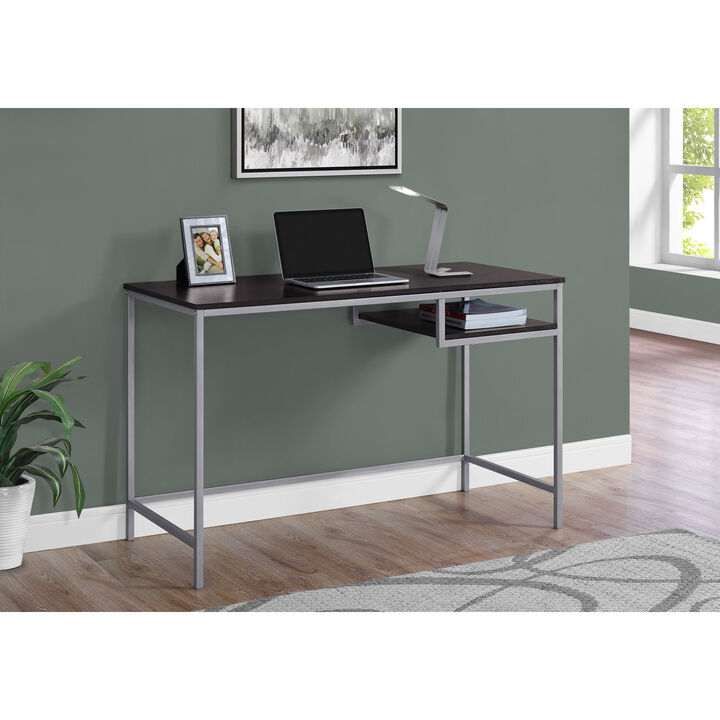 Monarch Specialties I 7369 Computer Desk, Home Office, Laptop, 48"L, Work, Metal, Laminate, Brown, Grey, Contemporary, Modern