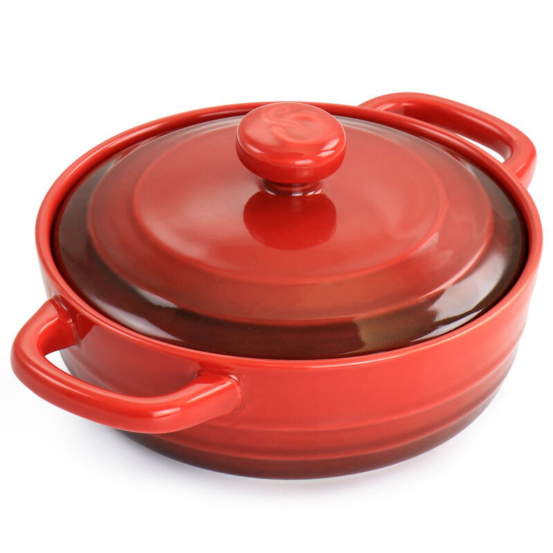 Crock Pot Appleton 10oz Stoneware Mini Casserole Baker in Gradient Red