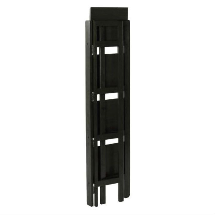 QuikFurn Black 4-Tier Shelf Folding Shelving Unit Bookcase Storage Shelves Tower