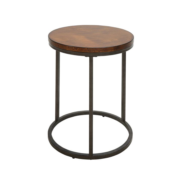 Homezia 20" Black And Gray Manufactured Wood Square End Table