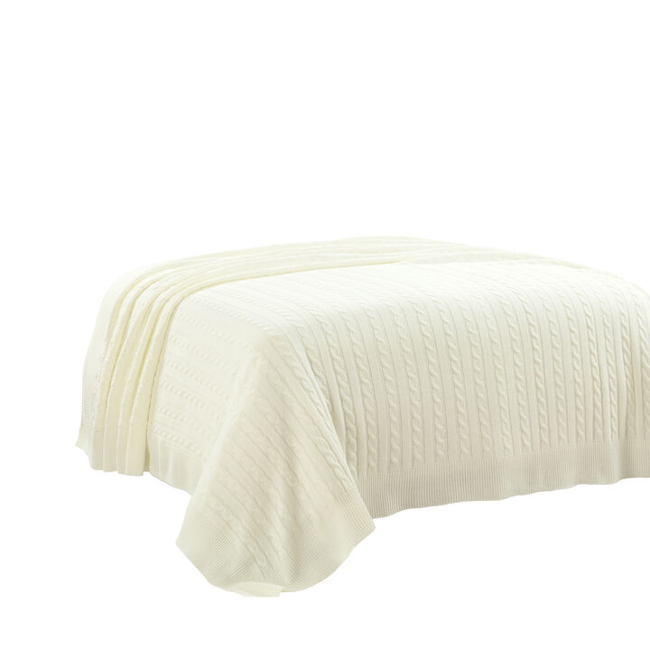 Cable Soft Knitted Blanket/Coverlet