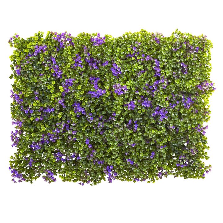 Nearly Natural 6-in x 6-in Purple & Green Clover Mat (Set of 12)