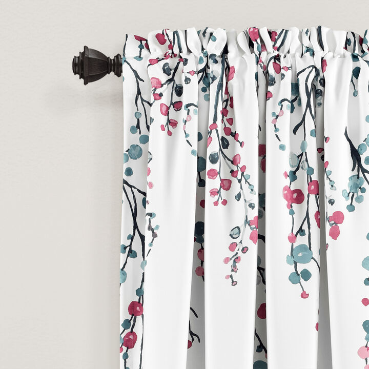 Mirabelle Watercolor Floral Light Filtering Window Curtain Panels