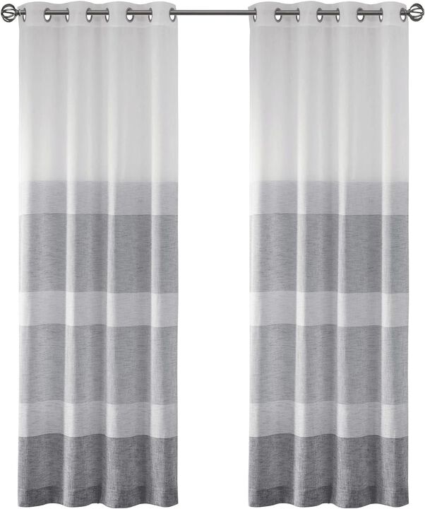 Hayden Faux Linen Striped Window Sheer, Belen Kox