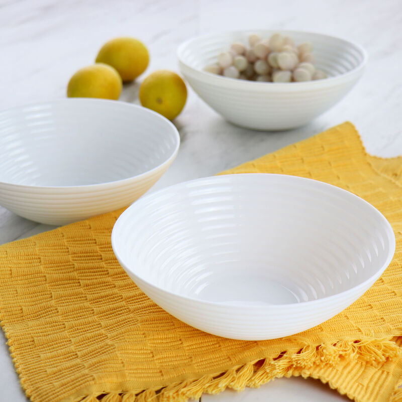 Gibson Ultra Patio 4 Piece Tempered Opal Glass Cereal Bowl Set in White