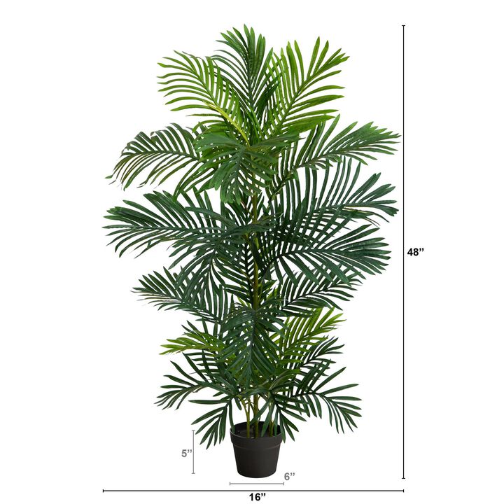 Nearly Natural 4-ft Areca Artificial Palm Tree UV Resistant (Indoor/Outdoor)