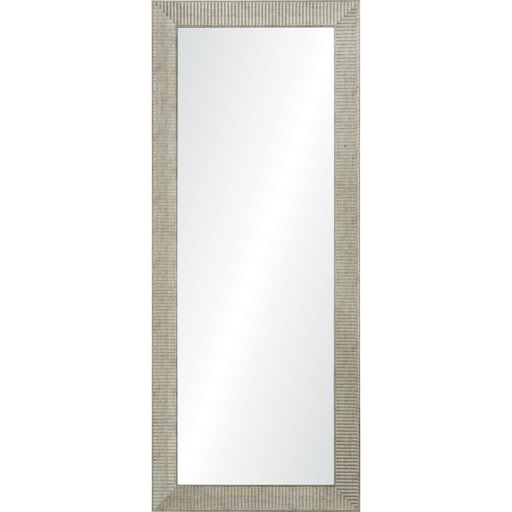 80" Silver and Clear Rectangular Framed Wall Mirror