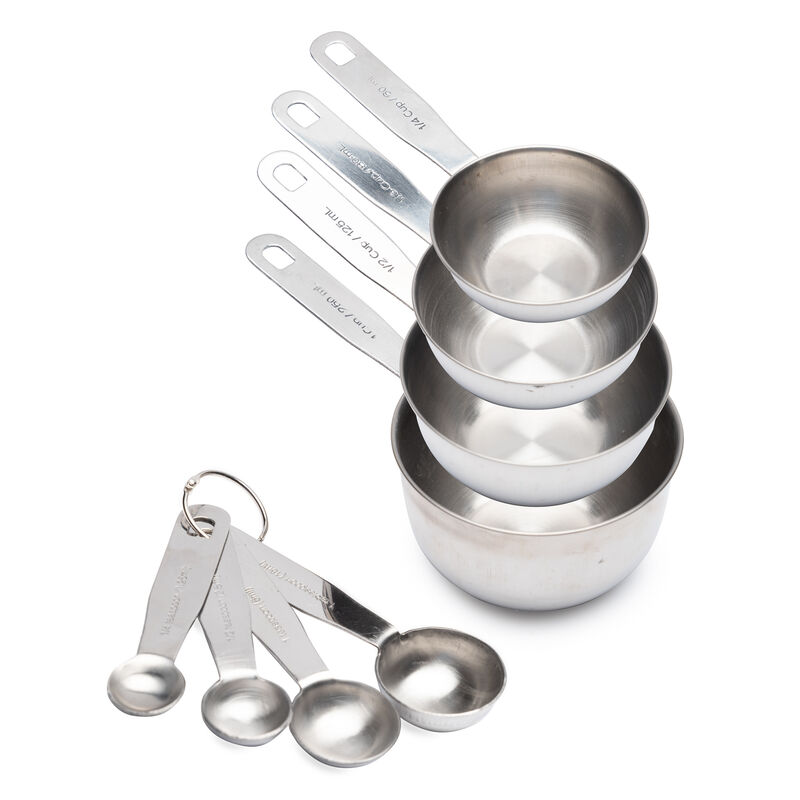 Premium 8 pc. Stainless Steel Measuring Cup and Spoon Set