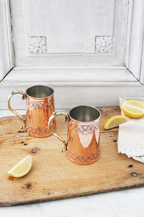 Coppermill Kitchen Vintage Inspired Tankard Stein Mugs Set/2