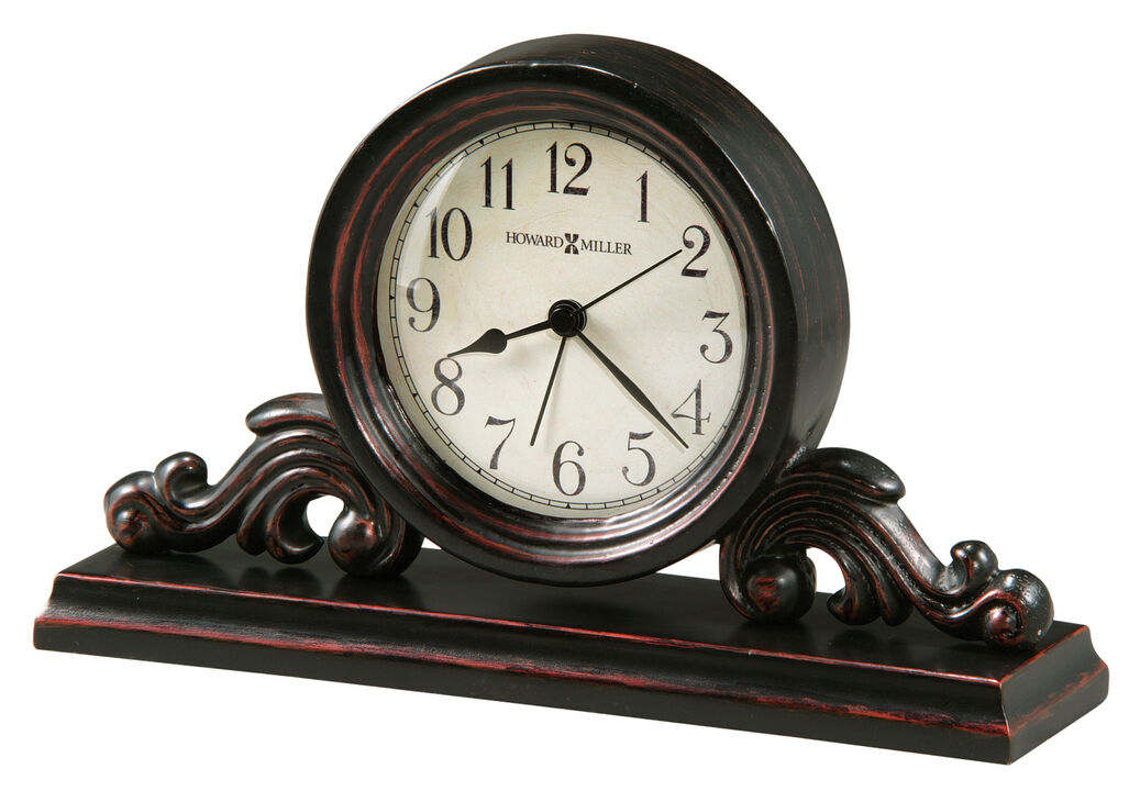 Howard Miller 645653 Howard Miller Bishop Tabletop Clock 645653 Worn Black (Red Undertone)