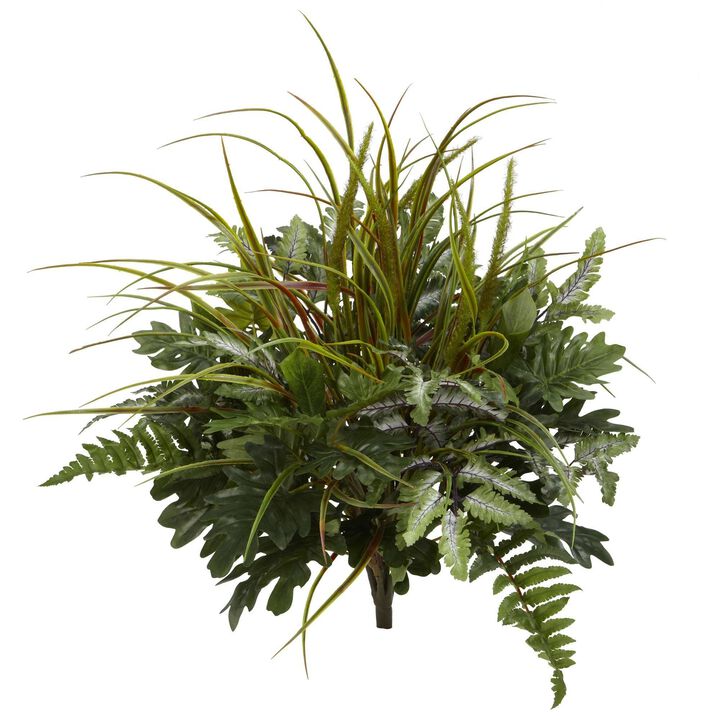 Nearly Natural 28-in Mix Greens Artificial Plant (Set of 2)