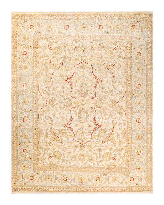 Eclectic, One-of-a-Kind Hand-Knotted Area Rug  - Ivory, 8' 2" x 10' 4"