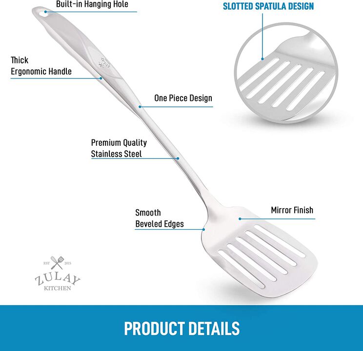 Slotted Turner Grill Spatula with Ergonomic Easy Grip Handle