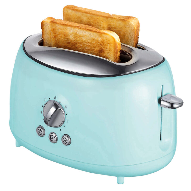 Brentwood Cool Touch 2-Slice Extra Wide Slot Retro Toaster in Blue