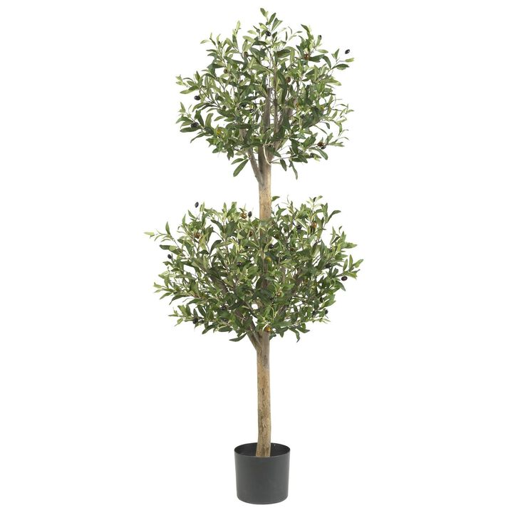 Nearly Natural 4.5-ft Olive Double Topiary Tree w/1794 Lvs