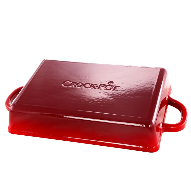 Crock Pot Artisan 13 in. Enameled Cast Iron Lasagna Pan in Scarlet Red