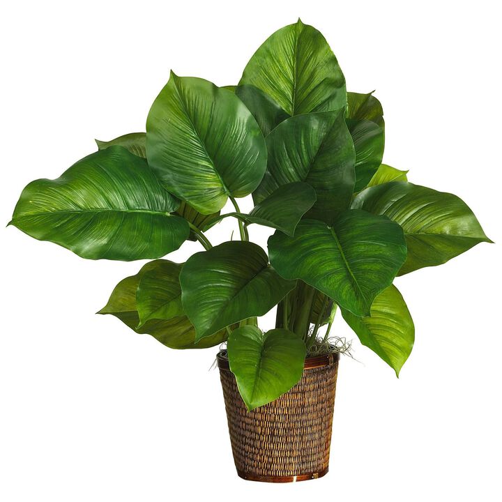 Nearly Natural 29-in Large Leaf Philodendron Silk Plant (Real Touch)