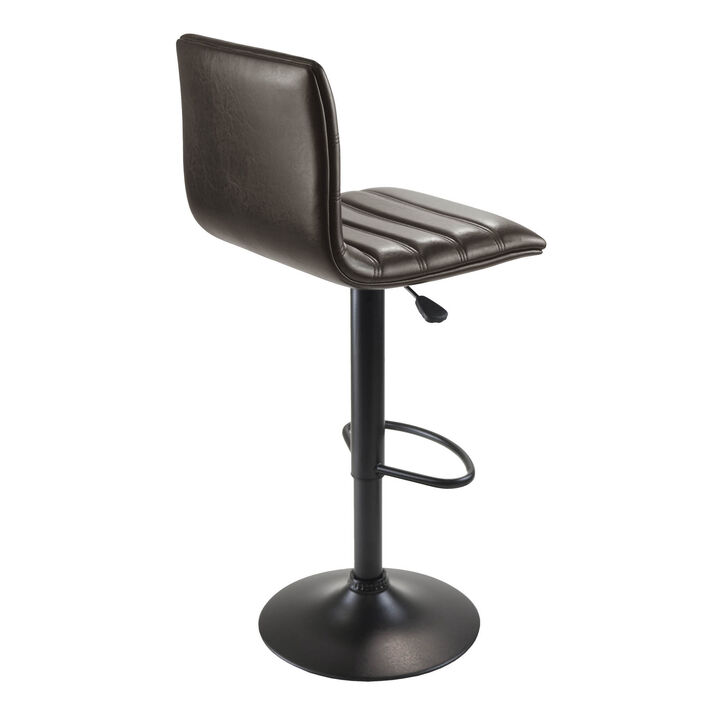 Winsome Holly Triple Stitch Faux Leather Airlift Adjustable Stool, Dark Espresso (93443)