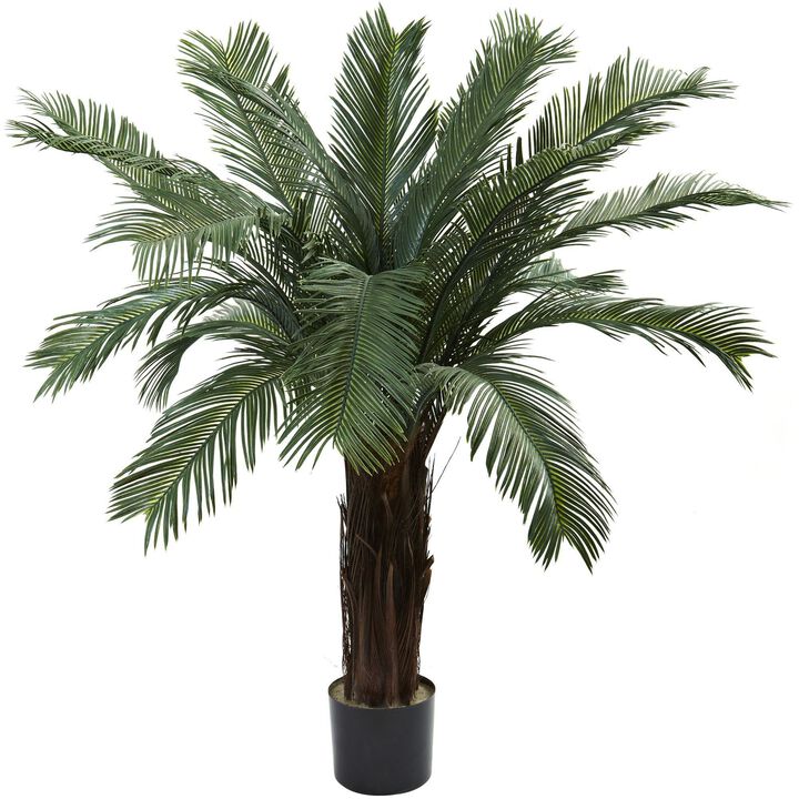 Nearly Natural 4-in Cycas Tree UV Resistant w/18 Lvs (Indoor/Outdoor)