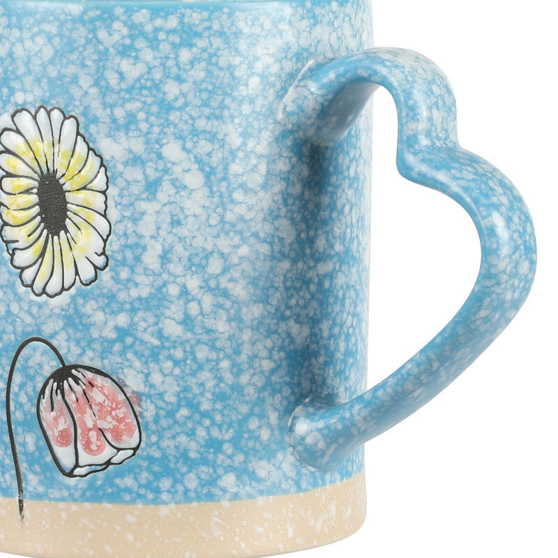 Gibson Home Sunbloom 4 Piece 15 Ounce Stoneware Mug Set in Assorted Colors