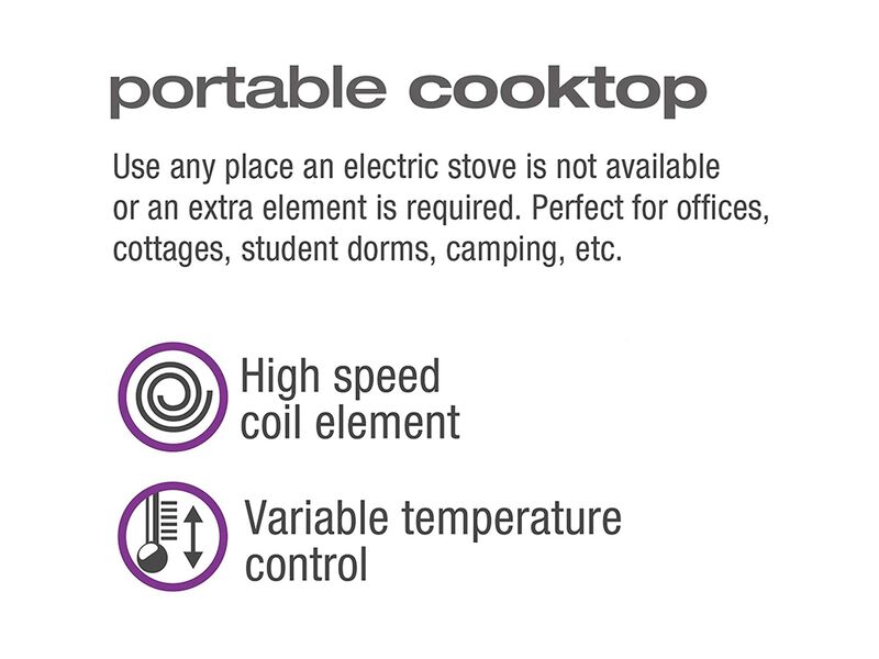 Salton - Dual Coil Portable Electric Cooktop, Temperature Control, Black