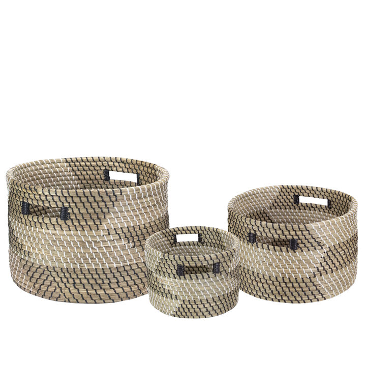 Set of 3 Traditional Nesting Wicker Baskets 14.5"