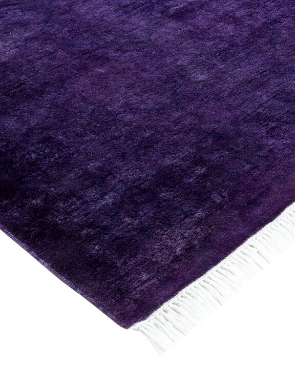 Fine Vibrance, One-of-a-Kind Hand-Knotted Area Rug  - Purple, 4' 7" x 4' 8"