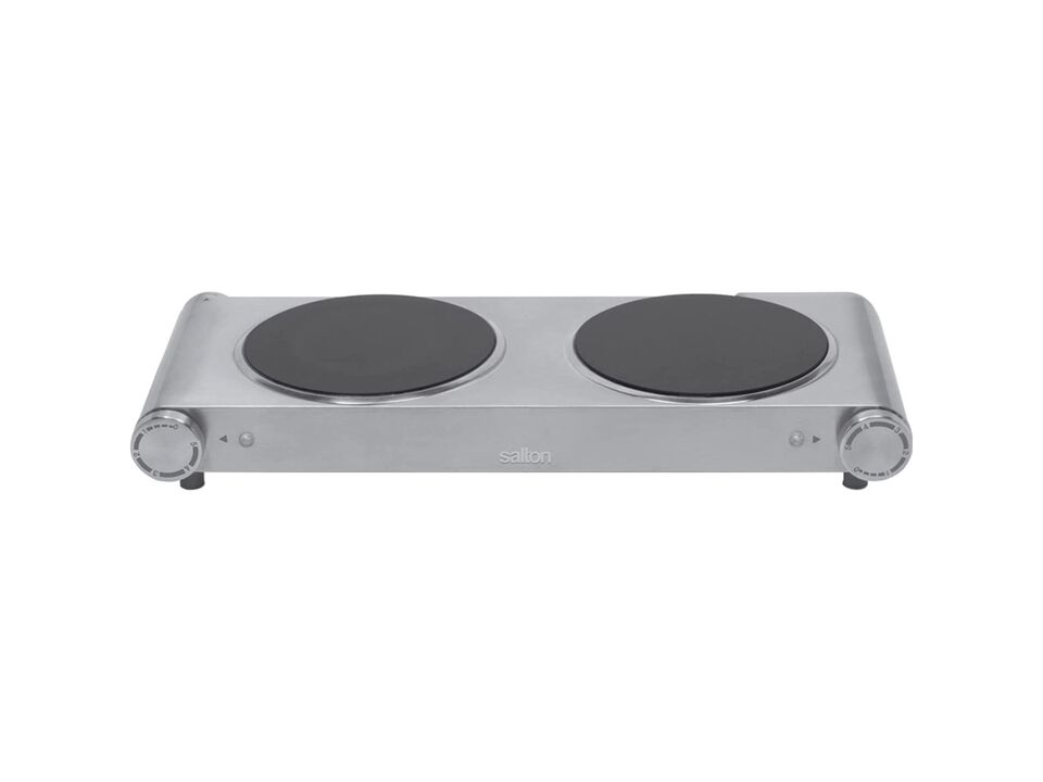 Salton HP1269 Portable Double Infrared Cooktop Stainless Steel