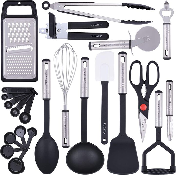 23-Piece Nylon and Stainless Steel Cookware Set