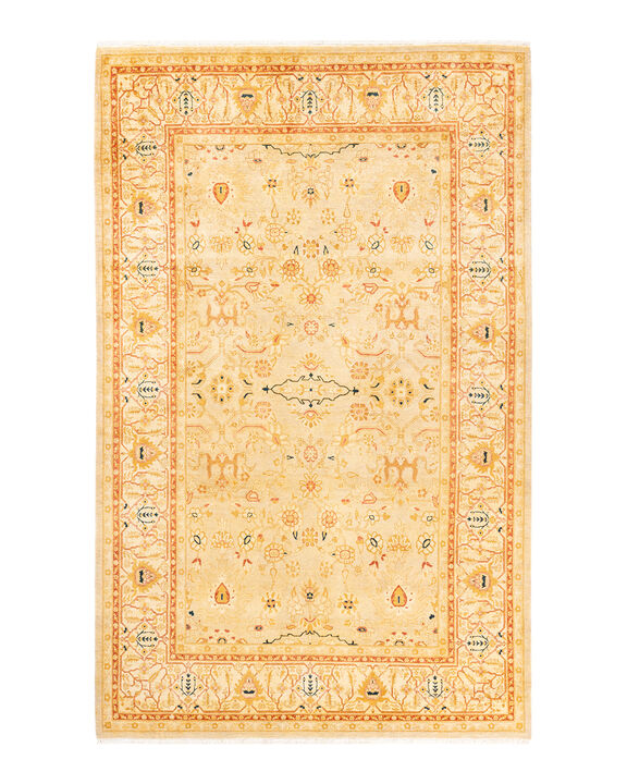 Mogul, One-of-a-Kind Hand-Knotted Area Rug  - Yellow, 6' 1" x 9' 7"