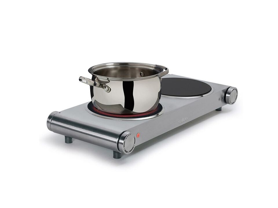 Salton HP1269 Portable Double Infrared Cooktop Stainless Steel