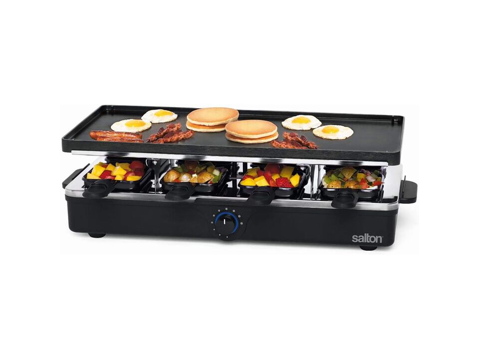 Salton PG1645 Rectangle Party Grill And Raclette 8 Persons