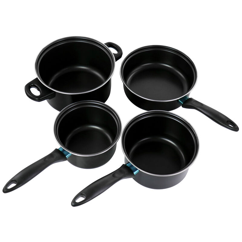 Gibson Home Newton 7 Piece Carbon Steel Cookware Set in Black
