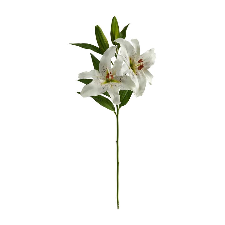 Nearly Natural 31-in Ruburn Lily Artificial Flower (Set of 2)