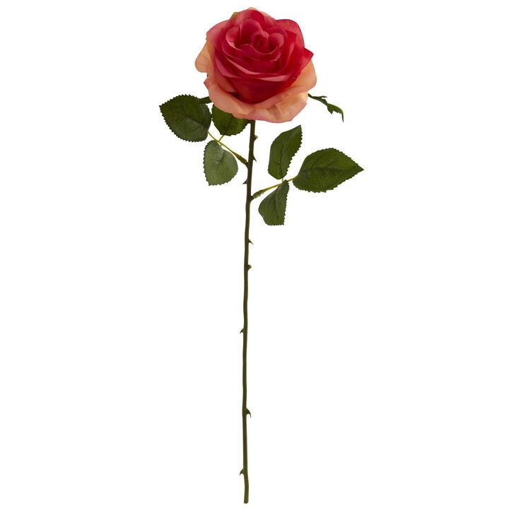Nearly Natural 18-in Rose Artificial Flower (Set of 24)