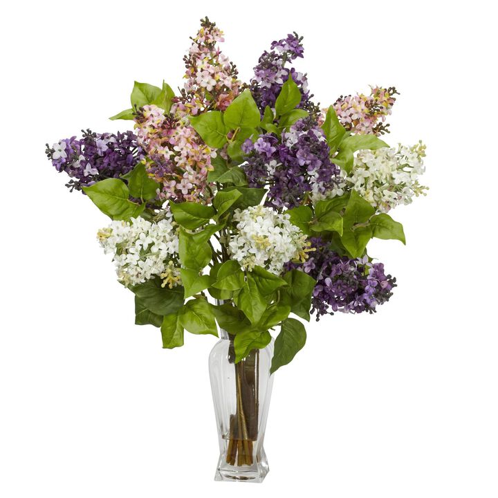 Nearly Natural Lilac Silk Flower Arrangement Assorted